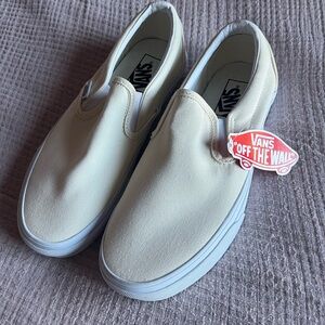 Vans Off-White/Cream Classic Slip-On Shoes NWT